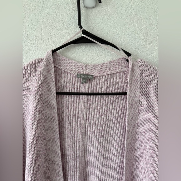 Talbots Soft Lavender Open-Front Cardigan - Picture 2 of 10